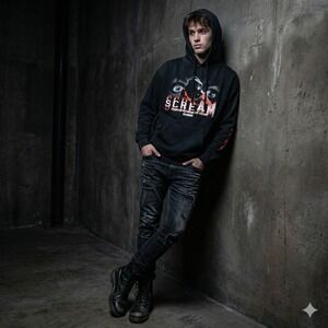 Graveyard Goods Scream Movie Hoodie Mens XL Black Ghostface Horror Wes Craven